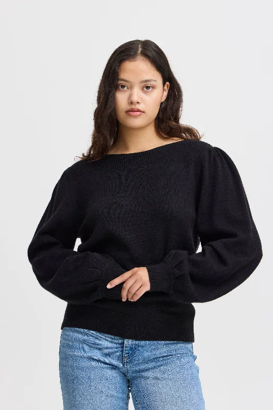 Elegant Wear Virelle Boatneck Jumper (Black)