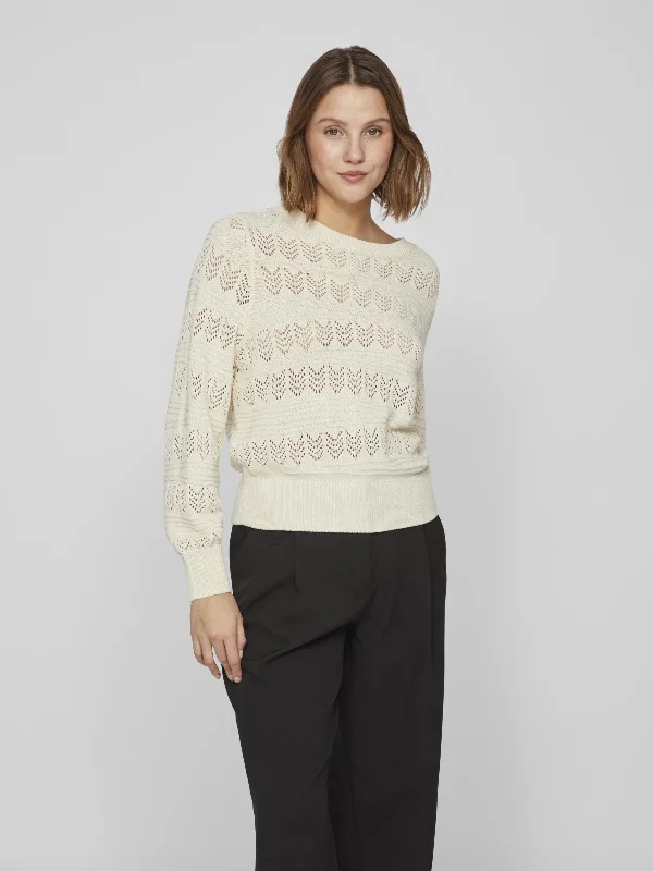 High Street Fashion Cathy Pointelle Knit Top (Birch)