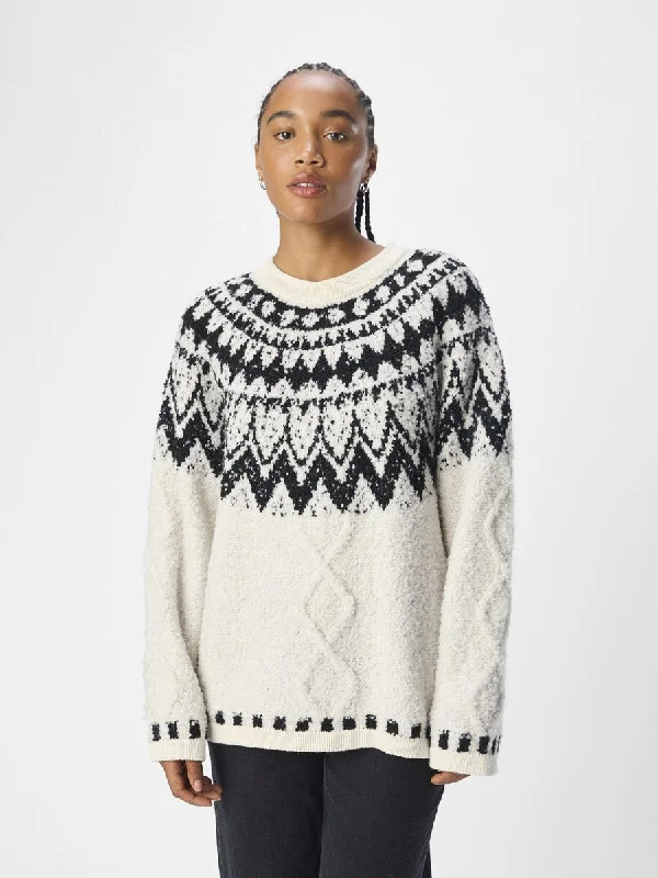 Romantic Data Tola Knit Jumper (White Sand/Black)