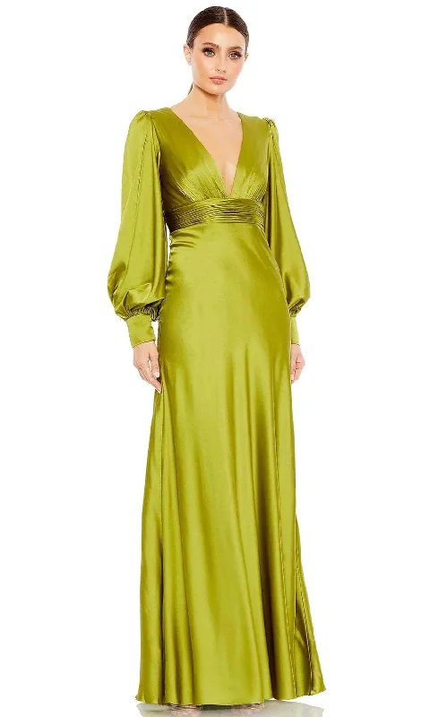 Feminine Charm Ieena Duggal 55952 - Charmeuse Bishop Sleeve Evening Gown