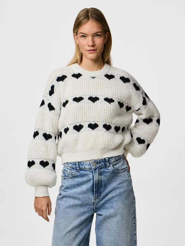 Avant-garde Design Nove Knit Jumper (Cloud Dancer/Black Heart)