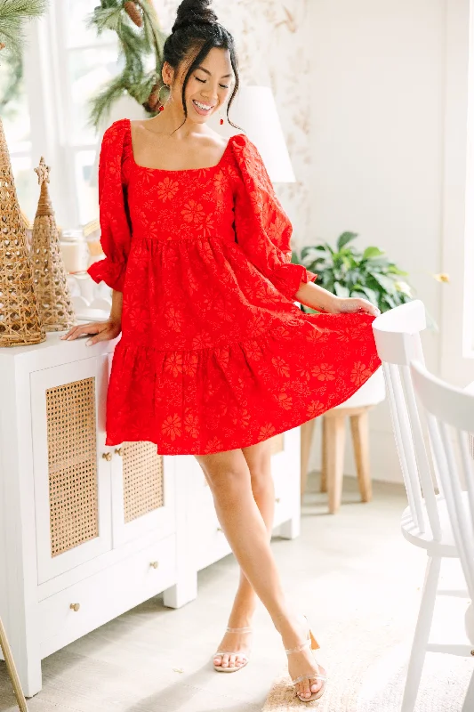 Personalized Wear Think It Through Red Babydoll Dress