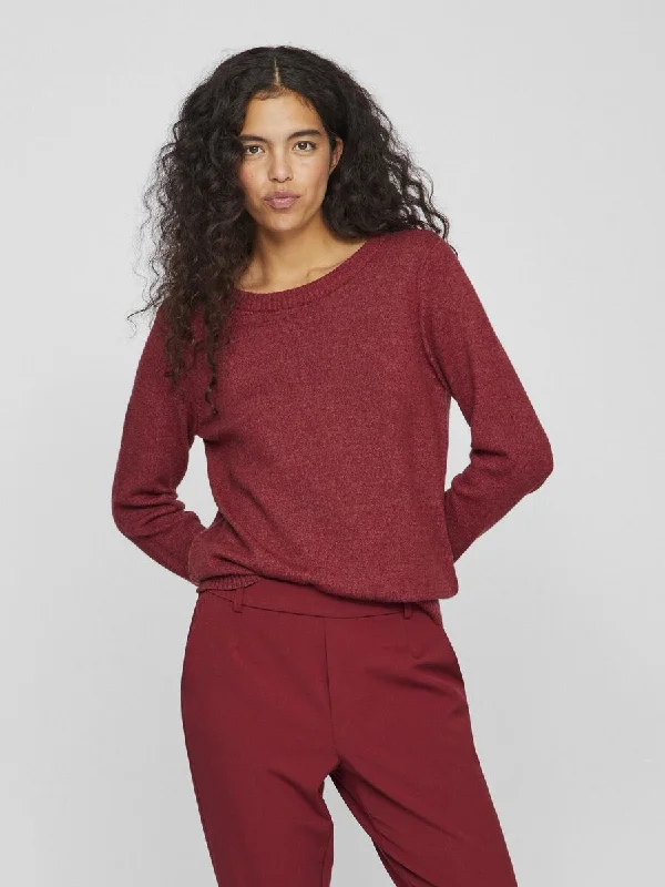 Bright Colors Floria Knitted Jumper (Cabernet)