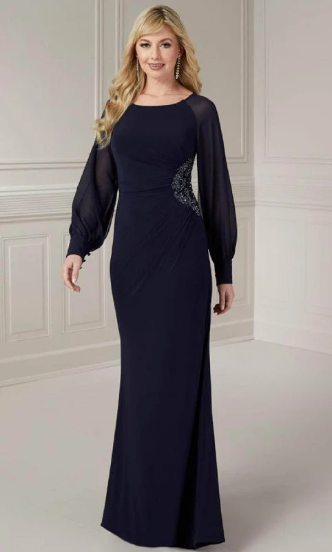 French Style Christina Wu Elegance 17131 - Sheer Sleeve Jersey Evening Gown