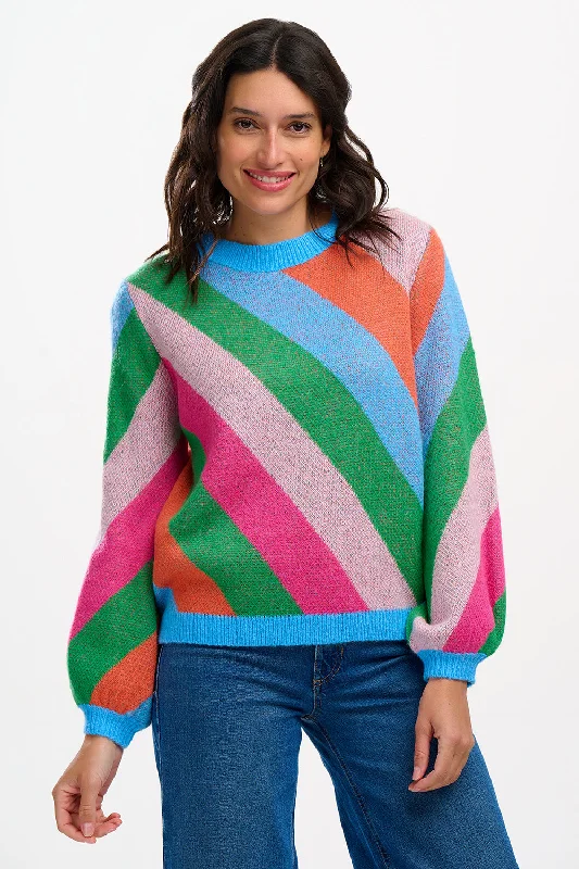 Elegant And Casual Essie Jumper (Multi, Diagonal Stripe)