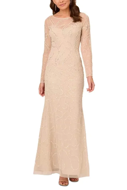 Personalized Wear Adrianna Papell AD5E210709 - Beaded Illusion Bateau Evening Gown