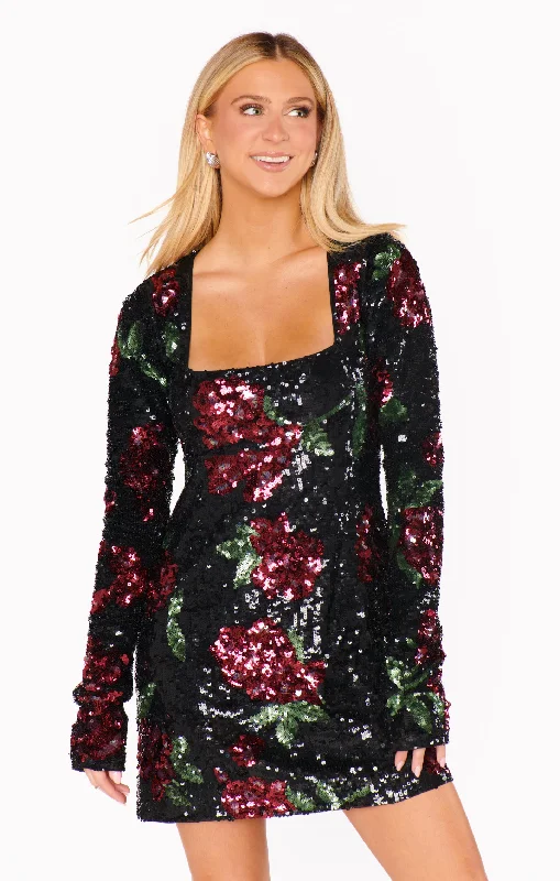 Artistic Temperament Out Tonight Mini Dress ~ Send Me Roses Sequins