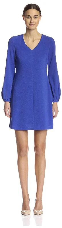 Fashion Style Taylor - V Neck Long Sleeve Shift Dress 5803M