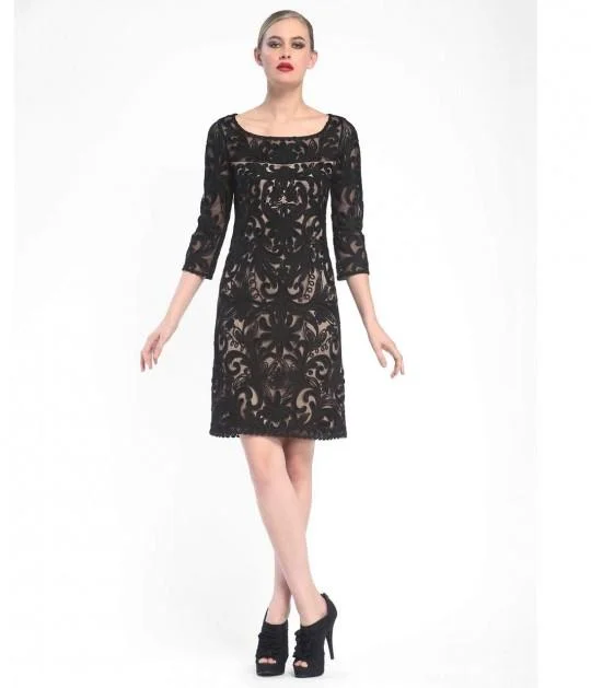 Urban Sense Sue Wong - Embroidered Bateau Neck Column Dress N5344