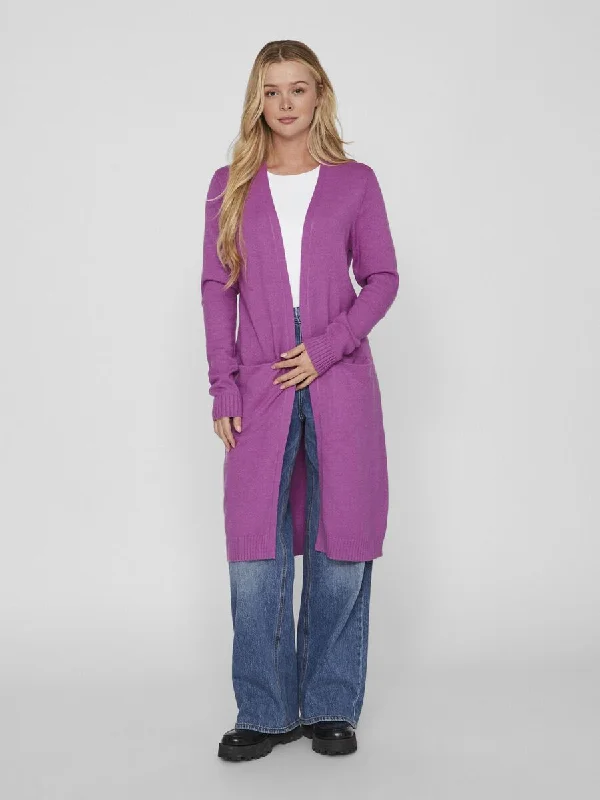 Classic Style Sian Longline Cardigan (Cattleya Orchid/Dark Melange)