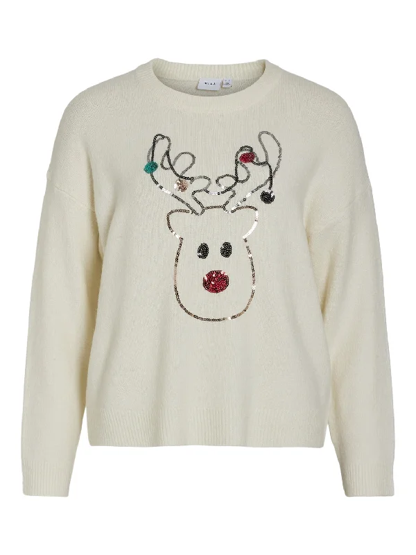 Versatile Items Rudolph Reindeer Jumper (Snow White Sequin)