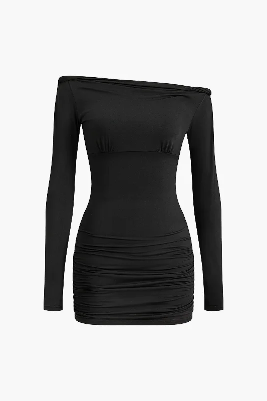 Classic Style Solid Cut Out Mini Dress