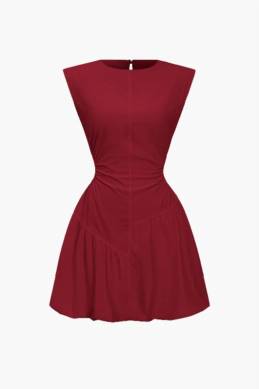 Must-have For Autumn And Winter Ruched Sleeveless Mini Dress