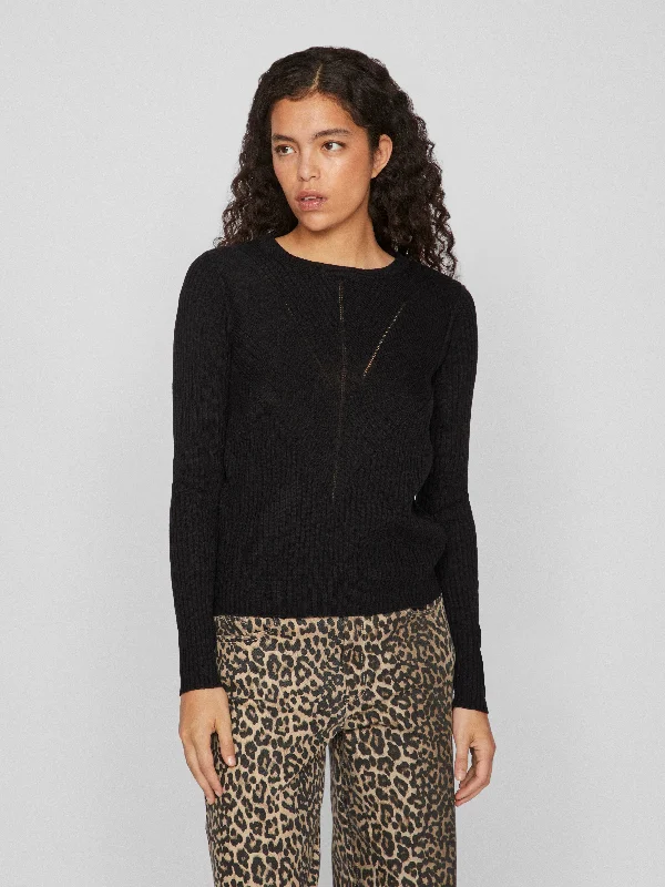 Sports Trend Olina O-Neck Knit Top (Black Beauty)