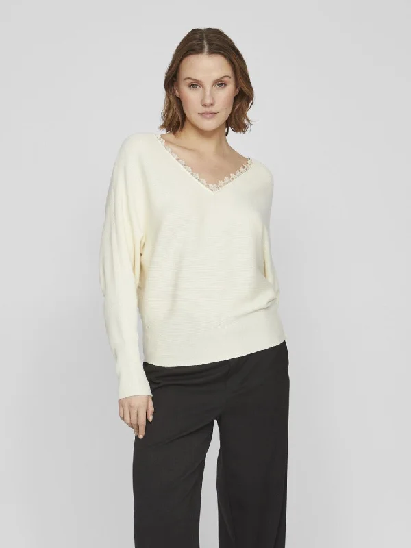 British Fashion Cila Lace Trimmed Jumper (Birch)