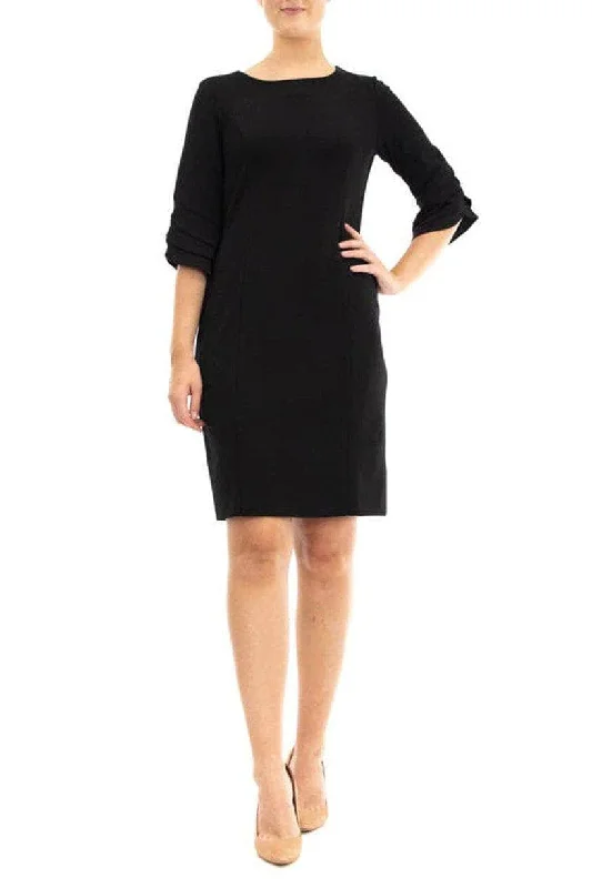 Soft And Comfortable Nina Leonard L1040A - Quarter Sleeve Sheath Dress