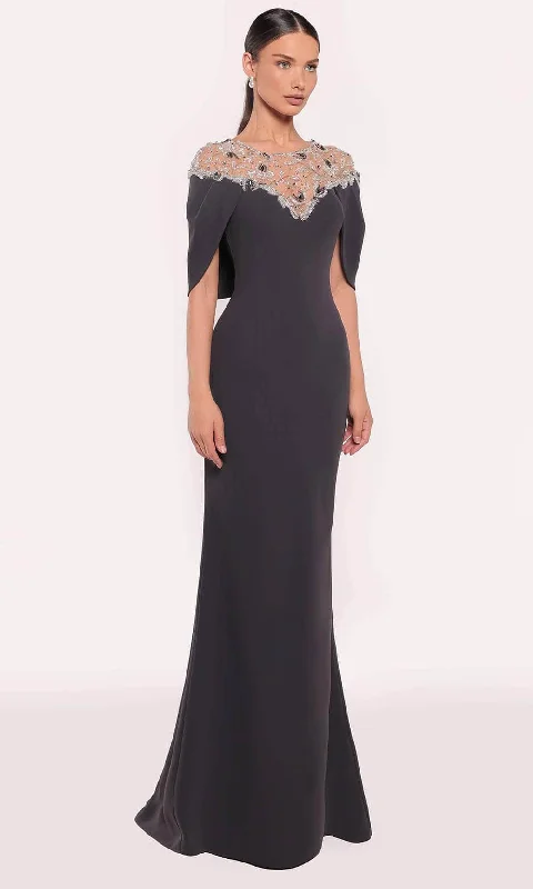 Exquisite Fabrics Tarik Ediz 98805 - Beaded Yoke Long Gown