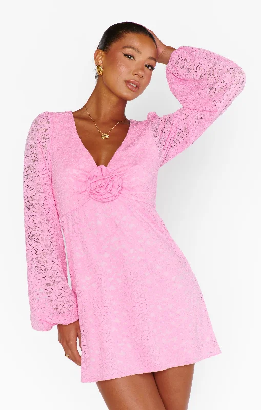 Integrated Design Rosetta Mini Dress ~ Pink Lovely Lace