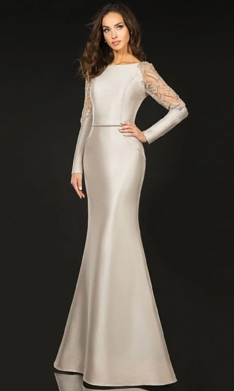 Lively And Youthful Terani Couture - 2011M2457 Bateau Sheer Embellished Gown