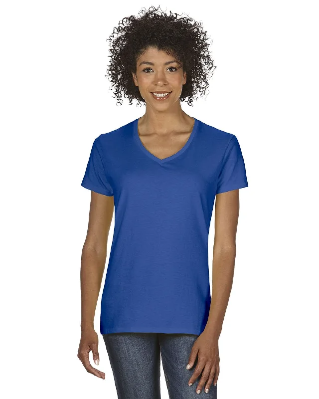 Comfortable And Versatile Gildan Ladies Heavy Cotton 5.3 oz. V-Neck T-Shirt | Royal