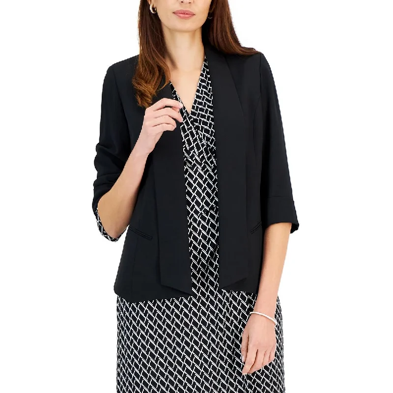 Trendy And Casual Kasper Womens Shawl Collar Office Open-Front Blazer