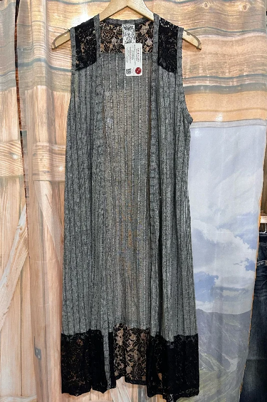 Avant-garde Design All That Glitters Grey Long Vest by Vocal