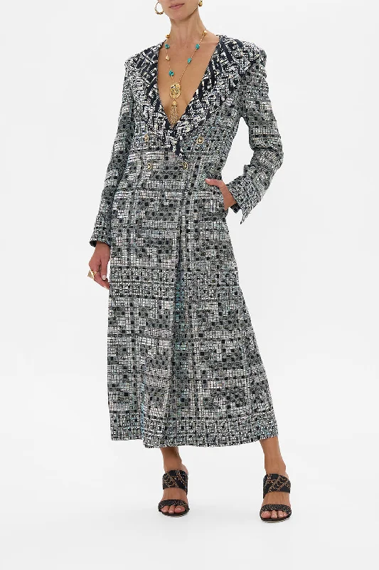 Autumn Selection LONG COAT WITH HOOD READ MY GLYPHS