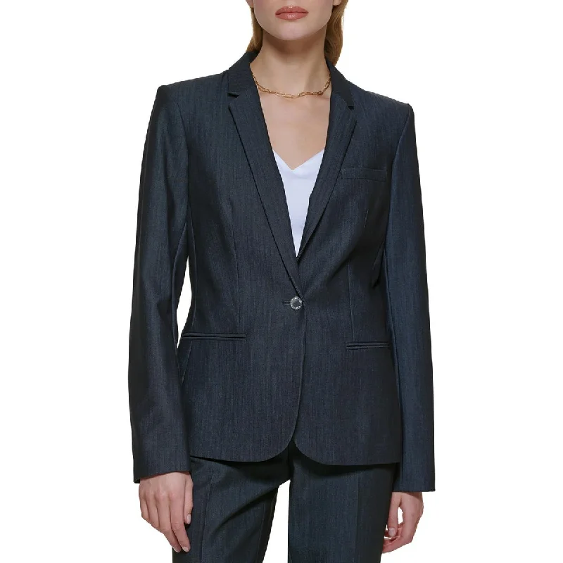 Fashionable And Versatile Calvin Klein Womens Solid  One-Button Blazer