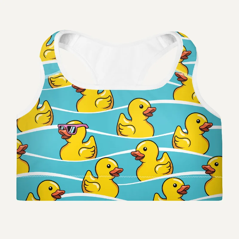 Trendy And Casual Rubber Ducky Padded Sports Bra