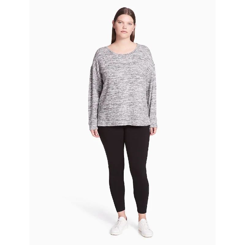 Elegant Temperament Calvin Klein Women's Plus Size Performance Heather Grey Drop Shoulder Shirt 2X - 2X (18W - 20W)