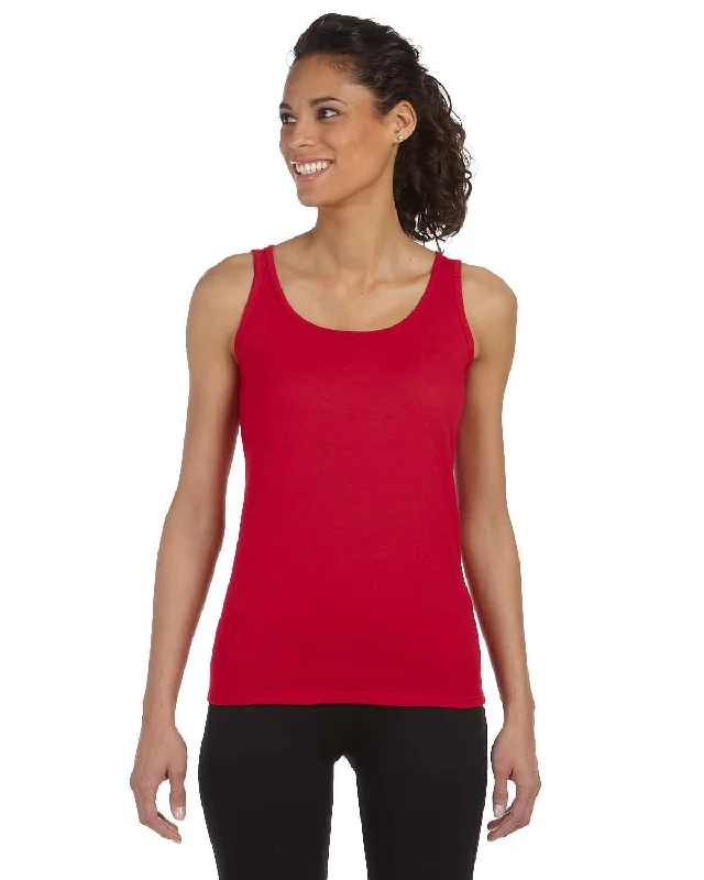 High-end Customization Gildan Ladies SoftStyle Tank Top | Cherry Red