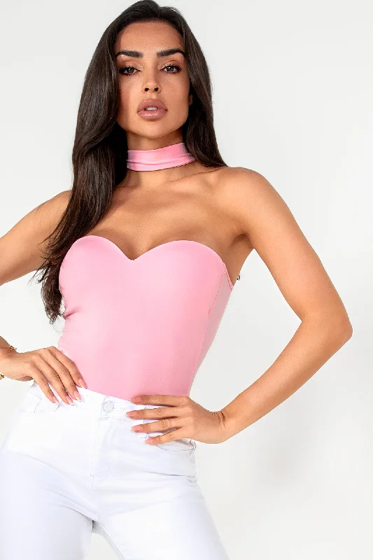 Double-sided Wear Jessie Pink Choker Bodysuit