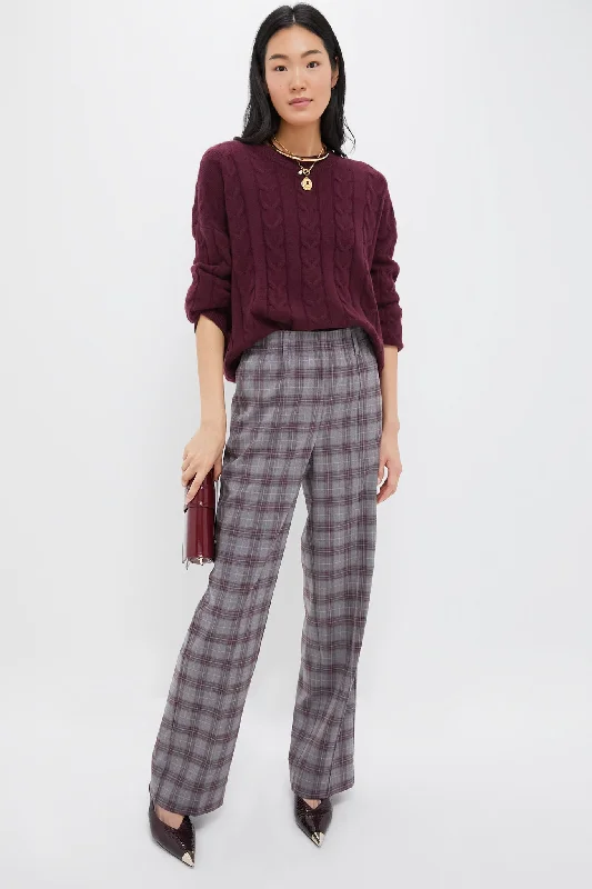 Bright Colors Winetasting Plaid Straight Leg Louis Pants