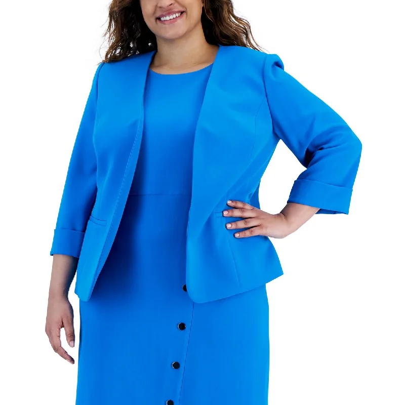 Simple And Comfortable Kasper Womens Plus Open Front Suit Separate Collarless Blazer