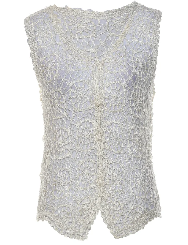 British Fashion Off White Waistcoat - S