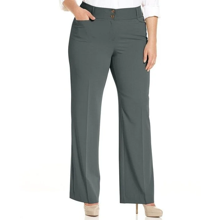 Celebrity Picks Alfani Women's Curvy-Fit Slimming Bootcut Pants Regular Gray Size 6