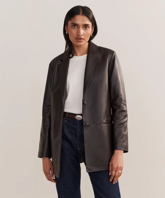 Celebrity Style Leather Brooke Blazer