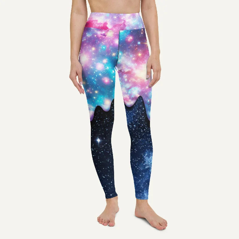 Exquisite Craftsmanship Galaxy Drip High-Waisted Leggings