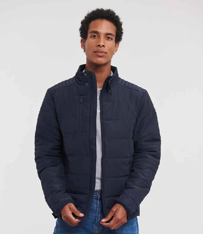 Eye-catching Personality Russell Cross Padded Jacket | French Navy