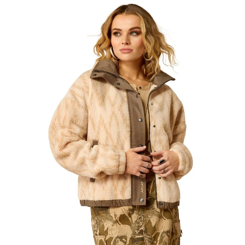 Elegant Design Ariat Women's Sherpa Blocked Jacket, Tonal Sand Print