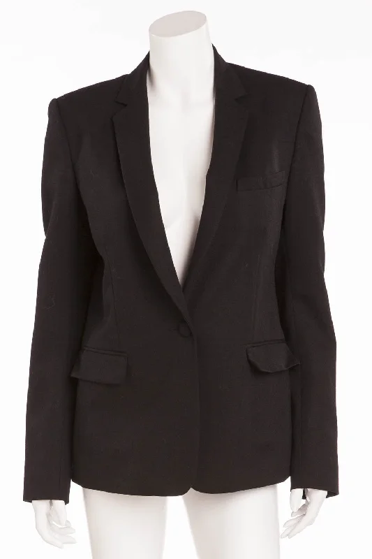 Youthful Vitality Balmain - Classic Black Wool Blazer - FR 40