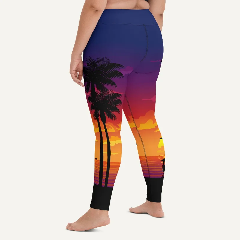 Bright Colors California Sunset High-Waisted Leggings