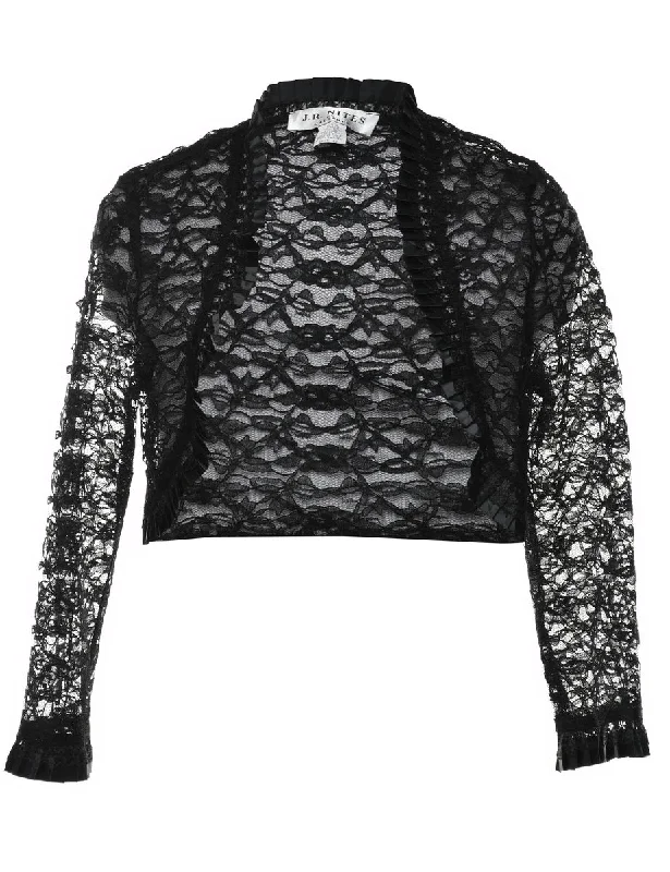 Personalized Wear Black Lace Cropped Jacket - M