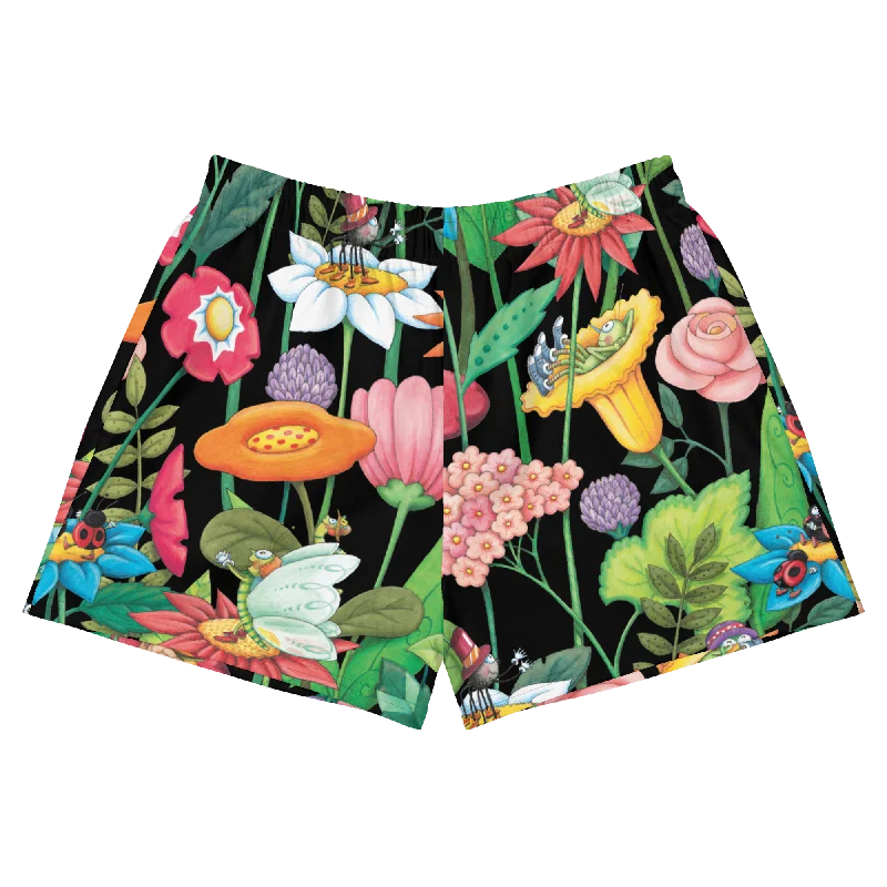 Exquisite Embroidery Spring Forest Athletic Shorts