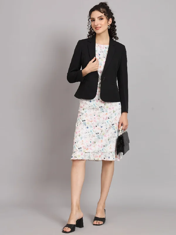 Fashionable In The Times Short Notch Collar Blazer - Black