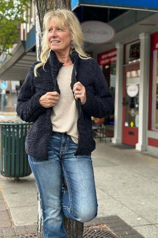 Fashion Design Ladies "Oh So Cozy" Fuzzy Full Zip Jacket