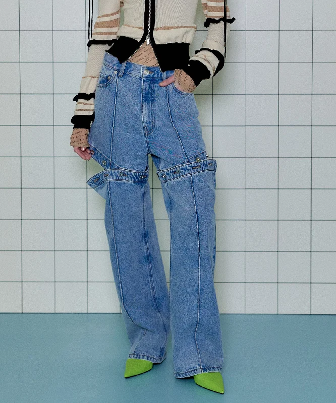 Retro Fashion 【SALE】Button Slit Denim