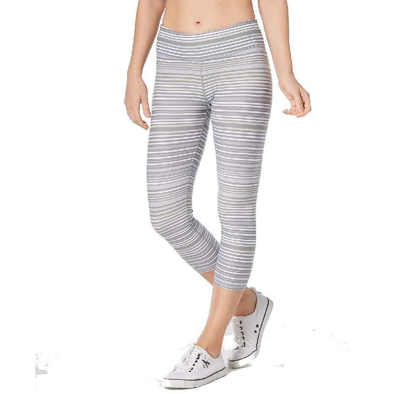 Perfect Tailoring Calvin Klein Performance Journey Striped Capri Women's Leggings Grey Size Extra Small - s (4 - 6)