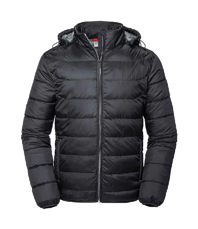 Tropical Style Russell Hooded Nano Padded Jacket | Black