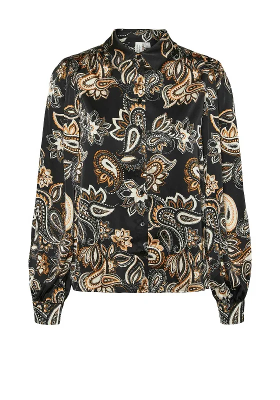 Comfortable Fashion Vero Moda Thora Paisley Print Long Sleeve Shirt, Black